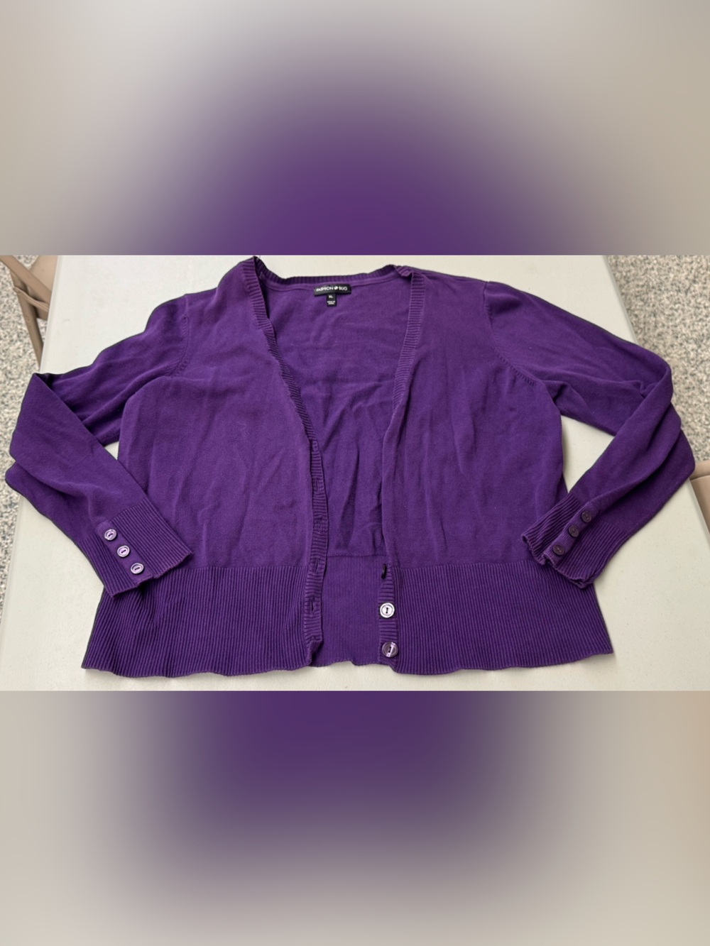 Fashion Bug Purple Button-Front Cardigan Women’s Layering Sweater